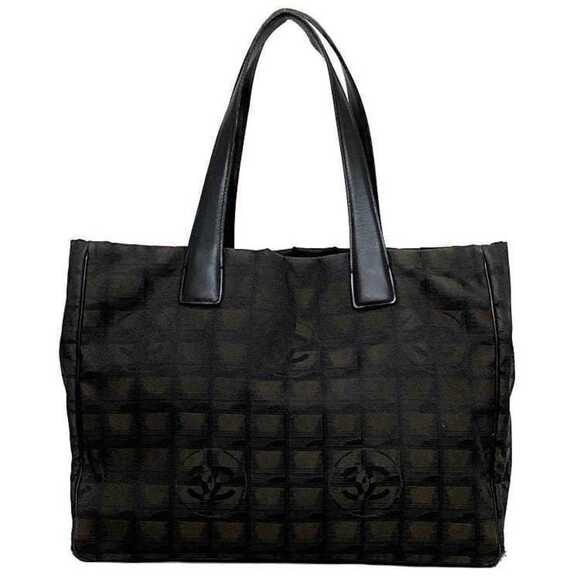 Chanel New Travel Tote MM Nylon Leather Brown Black - Picture 1 of 10